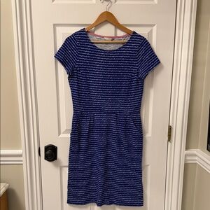 Boden Blue and White Knit Midi Dress